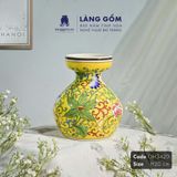  Bình hoa men màu vàng họa tiết vẽ hoa dây 