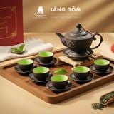  Bộ Ấm Chén Đất Nung Bát Tràng Gốm Mộc Cao Cấp 