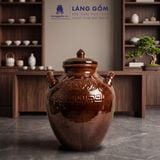  Chum Sành Nâu Ngâm Rượu Bát Tràng Có Quai Họa Tiết Đồng Tiền Truyền Thống Dung Tích 70L - Gốm Sứ Bát Tràng - LÀNG GỐM 