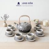  Bộ Ấm Chén Men Hỏa Biến Vân Mây Bát Tràng Cao Cấp 
