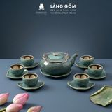  Bộ Ấm Chén Men Hỏa Biến Màu Cẩm Thạch Bát Tràng Cao Cấp 