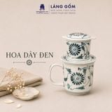  Phin Pha Cà Phê Gốm Sứ Bát Tràng Họa Tiết Vẽ Tay Thủ Công - Bộ Phin Cao Cấp Đầy Đủ - Quà Tặng Làng Gốm 