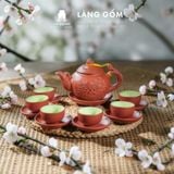  Bộ Ấm Chén Đất Nung Bát Tràng Gốm Mộc Cao Cấp 