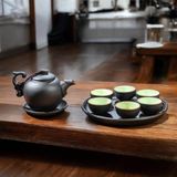  Bộ ấm chén đất nung Bát Tràng cao cấp kèm khay, nhiều dung tích - Bộ ấm trà gốm mộc làm quà tặng sang trọng 