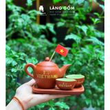  Bộ ấm chén đất nung vẽ sao vàng Việt Nam 