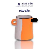  Lọ hoa gốm sứ có tai decor phong cách hiện đại, Bình hoa dáng trụ dùng trang trí, cắm hoa – Gốm sứ xuất khẩu cao cấp 