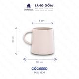  Cốc sứ men mờ dáng basic dùng uống nước, trà, cà phê, dung tích 575ml, Cốc Seed Heritage xuất khẩu 