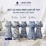  Lọ Hoa Gốm Sứ Bát Tràng Vẽ Tay Men Lam Duyên Dáng Việt Nam, Bình Hoa Decor Trang Trí - Gốm Sứ Bát Tràng - Làng Gốm 