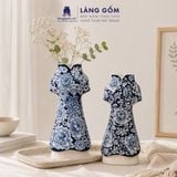  Lọ Hoa Gốm Sứ Bát Tràng Vẽ Tay Men Lam Duyên Dáng Việt Nam, Bình Hoa Decor Trang Trí - Gốm Sứ Bát Tràng - Làng Gốm 