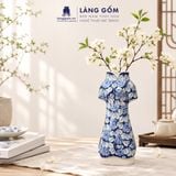  Lọ Hoa Gốm Sứ Bát Tràng Vẽ Tay Men Lam Duyên Dáng Việt Nam, Bình Hoa Decor Trang Trí - Gốm Sứ Bát Tràng - Làng Gốm 