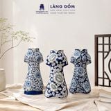 Lọ Hoa Gốm Sứ Bát Tràng Vẽ Tay Men Lam Duyên Dáng Việt Nam, Bình Hoa Decor Trang Trí - Gốm Sứ Bát Tràng - Làng Gốm 