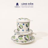  Phin Pha Cà Phê Gốm Sứ Bát Tràng Vẽ Tay Thủ Công - Họa Tiết Sen Chuồn Cá - Quà Tặng Cao Cấp 
