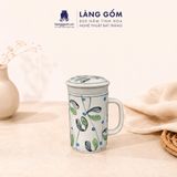  Cốc Sứ Lọc Trà Có Nắp Nhiều Họa Tiết - Cốc Vẽ Tay Thủ Công Cao Cấp - Dung Tích 400ml 