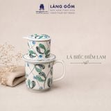  Phin Pha Cà Phê Gốm Sứ Bát Tràng Họa Tiết Vẽ Tay Thủ Công - Bộ Phin Cao Cấp Đầy Đủ - Quà Tặng Làng Gốm 