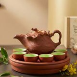  Bộ ấm chén đất nung Bát Tràng cao cấp kèm khay, nhiều dung tích - Bộ ấm trà gốm mộc làm quà tặng sang trọng 