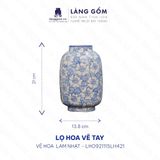  Lọ hoa men lam họa tiết vẽ tay (TH) 