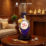  Bảo Bình Tích Lộc Gốm Bát Tràng Cao Cấp - Đắp Nổi 3D Hoàng Kim Màu Ngũ Hành - Quà Tặng Sang Trọng 