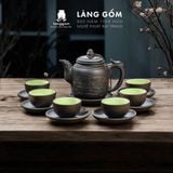  Bộ Ấm Chén Đất Nung Bát Tràng Gốm Mộc Cao Cấp 