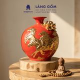  Bình Hút Lộc Gốm Sứ Bát Tràng Đắp Nổi Mã Đáo Thành Công Vẽ Vàng Kim - Quà Tặng Phong Thủy Cao Cấp 