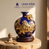  Bình Hút Lộc Gốm Sứ Bát Tràng Đắp Nổi Mã Đáo Thành Công Vẽ Vàng Kim - Quà Tặng Phong Thủy Cao Cấp 