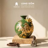  Bình Hút Lộc Gốm Sứ Bát Tràng Đắp Nổi Mã Đáo Thành Công Vẽ Vàng Kim - Quà Tặng Phong Thủy Cao Cấp 