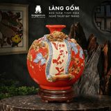  Bình Hút Lộc Vạn Sự Như Ý Đắp Nổi 3D Gốm Sứ Bát Tràng – Bình Tụ Lộc Phong Thủy Quà Tặng Cao Cấp 