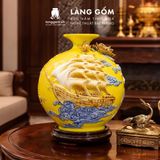  Bình Hút Lộc Phong Thủy Đắp Nổi Vàng 3D - Thuận Buồm Xuôi Gió - Quà Tặng Tân Gia, Đối Tác Sang Trọng 