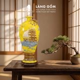  Mai Bình Tích Lộc Phong Thủy Đắp Nổi 3D Gốm Sứ Bát Tràng - Thuận Buồm Xuôi Gió - Quà Tặng Cao Cấp 