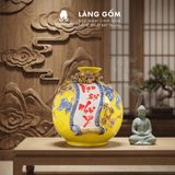  Bình Hút Lộc Vạn Sự Như Ý Đắp Nổi 3D Gốm Sứ Bát Tràng – Bình Tụ Lộc Phong Thủy Quà Tặng Cao Cấp 