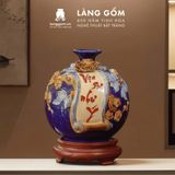  Bình Hút Lộc Vạn Sự Như Ý Đắp Nổi 3D Gốm Sứ Bát Tràng – Bình Tụ Lộc Phong Thủy Quà Tặng Cao Cấp 