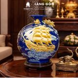  Bình Hút Lộc Phong Thủy Đắp Nổi Vàng 3D - Thuận Buồm Xuôi Gió - Quà Tặng Tân Gia, Đối Tác Sang Trọng 