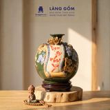  Bình Hút Lộc Vạn Sự Như Ý Đắp Nổi 3D Gốm Sứ Bát Tràng – Bình Tụ Lộc Phong Thủy Quà Tặng Cao Cấp 