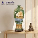  Mai Bình Tích Lộc Phong Thủy Đắp Nổi 3D Gốm Sứ Bát Tràng - Thuận Buồm Xuôi Gió - Quà Tặng Cao Cấp 
