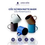  Cốc sứ có quai kiểu Mohem men mờ dáng basic dung tích 380ml 