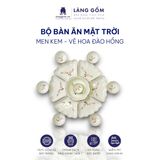  Bộ bát đĩa hoa mặt trời men kem vẽ hoa đào 
