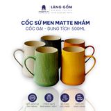  Cốc sứ họa tiết gại tay thủ công dung tích 500ml 
