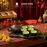  Bộ ấm chén đất nung Bát Tràng cao cấp kèm khay, nhiều dung tích - Bộ ấm trà gốm mộc làm quà tặng sang trọng 