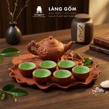  Bộ ấm chén đất nung Bát Tràng cao cấp kèm khay, nhiều dung tích - Bộ ấm trà gốm mộc làm quà tặng sang trọng 