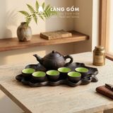  Bộ ấm chén đất nung Bát Tràng cao cấp kèm khay, nhiều dung tích - Bộ ấm trà gốm mộc làm quà tặng sang trọng 
