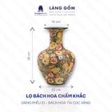  Lọ hoa gốm sứ Biên Hòa dáng phễu vẽ bách hoa chấm màu 
