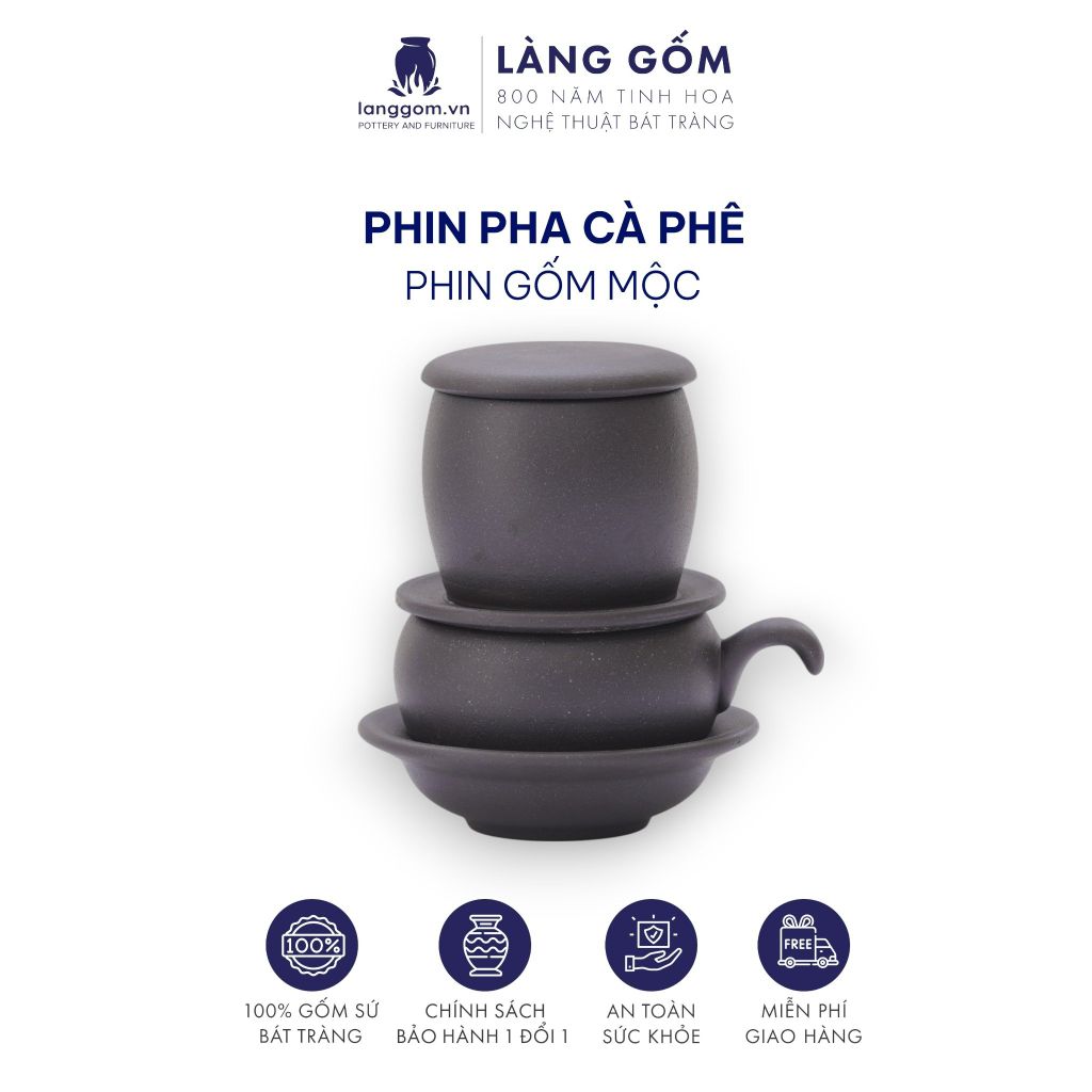  Phin pha cafe tử sa kèm cốc quai móc, dùng để pha cà phê 