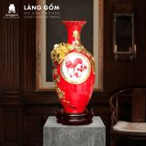  Bảo Bình Tích Lộc Gốm Bát Tràng Cao Cấp - Đắp Nổi 3D Hoàng Kim Màu Ngũ Hành - Quà Tặng Sang Trọng 