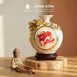  Bình Hút Lộc Tam Phúc Tụ Tài Đắp Nổi 3D Gốm Sứ Bát Tràng – Phúc Lộc Thọ, Quà Tặng Phong Thủy Cao Cấp 