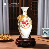  Bảo Bình Tích Lộc Gốm Bát Tràng Cao Cấp - Đắp Nổi 3D Hoàng Kim Màu Ngũ Hành - Quà Tặng Sang Trọng 