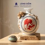  Bình Hút Lộc Tam Phúc Tụ Tài Đắp Nổi 3D Gốm Sứ Bát Tràng – Phúc Lộc Thọ, Quà Tặng Phong Thủy Cao Cấp 