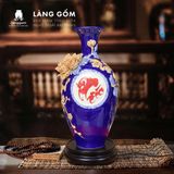  Bảo Bình Tích Lộc Gốm Bát Tràng Cao Cấp - Đắp Nổi 3D Hoàng Kim Màu Ngũ Hành - Quà Tặng Sang Trọng 