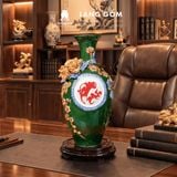  Bảo Bình Tích Lộc Gốm Bát Tràng Cao Cấp - Đắp Nổi 3D Hoàng Kim Màu Ngũ Hành - Quà Tặng Sang Trọng 