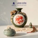  Bình Hút Lộc Tam Phúc Tụ Tài Đắp Nổi 3D Gốm Sứ Bát Tràng – Phúc Lộc Thọ, Quà Tặng Phong Thủy Cao Cấp 