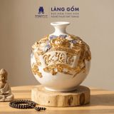  Bình Hút Lộc Tam Phúc Tụ Tài Đắp Nổi 3D Gốm Sứ Bát Tràng – Phúc Lộc Thọ, Quà Tặng Phong Thủy Cao Cấp 