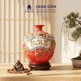  Bình Hút Lộc Tam Phúc Tụ Tài Đắp Nổi 3D Gốm Sứ Bát Tràng – Phúc Lộc Thọ, Quà Tặng Phong Thủy Cao Cấp 